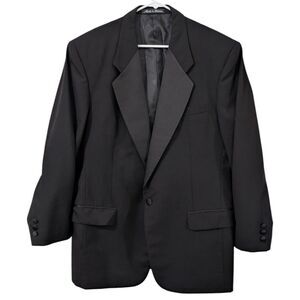 Vintage Pierre Balmain Tuxedo Jacket - Black 100% Wool - S/B Notch - Size 42 REG